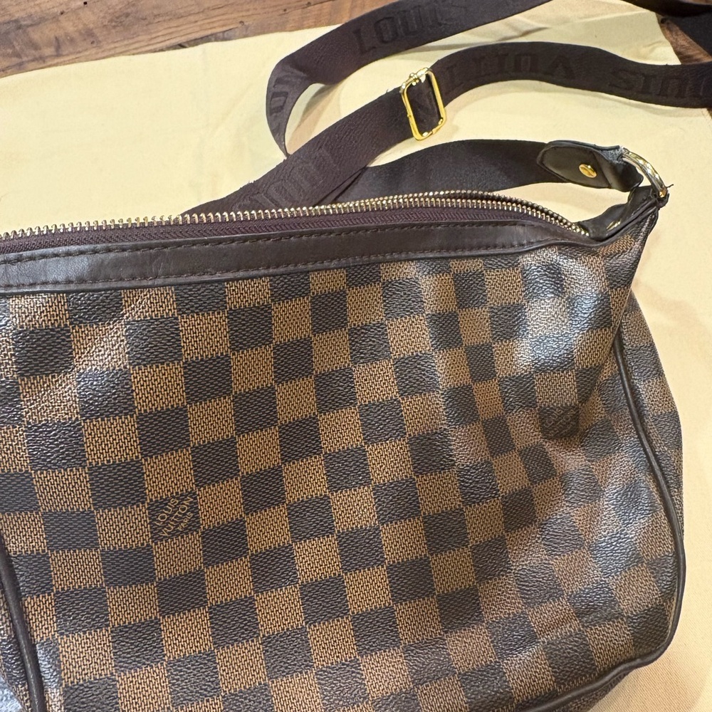 Brown check Crossbody Messenger Bag
